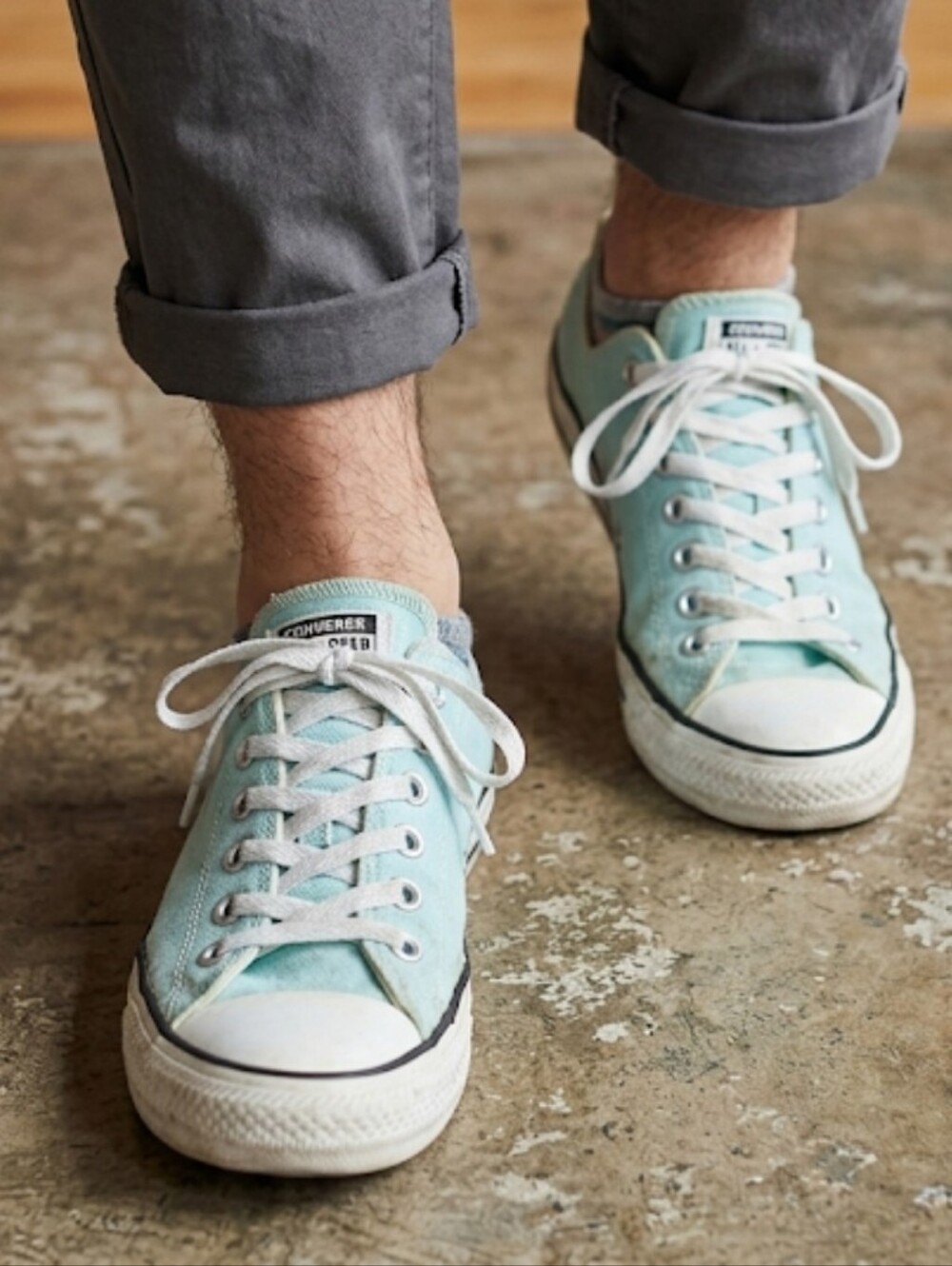 Converse All Star Chuck Taylor Low Top Canvas Sneakers Light Blue. Unisex